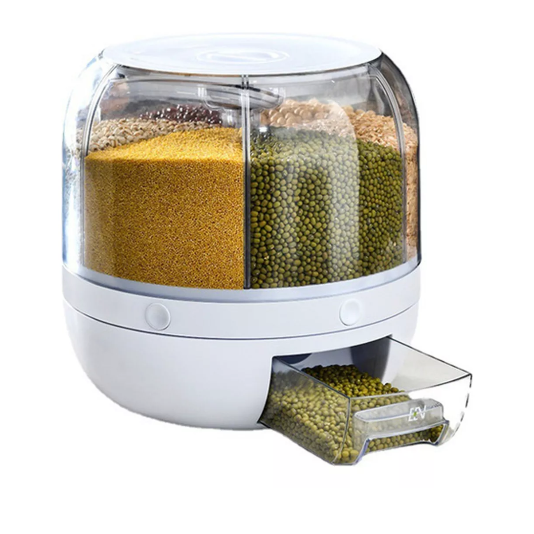 Dispensador organizador de granos 6 en 1